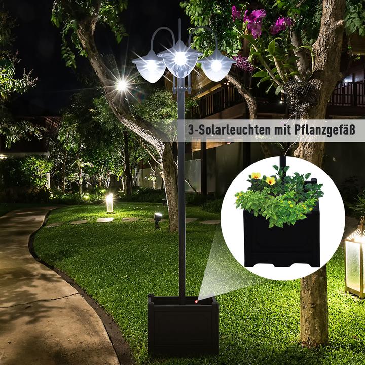 Produktbild Outsunny Solar-Laterne mit Blumentopf (IP44)