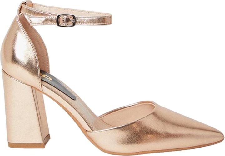 Actual product image Dorothy Perkins Womens/Ladies Blanche Pointed Ankle Strap High Block Heel Court Shoes (36)