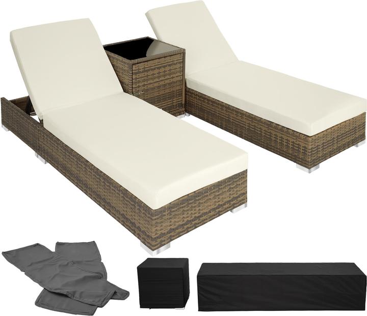 Immagine prodotto tectake Sedie a sdraio in rattan (184 cm)