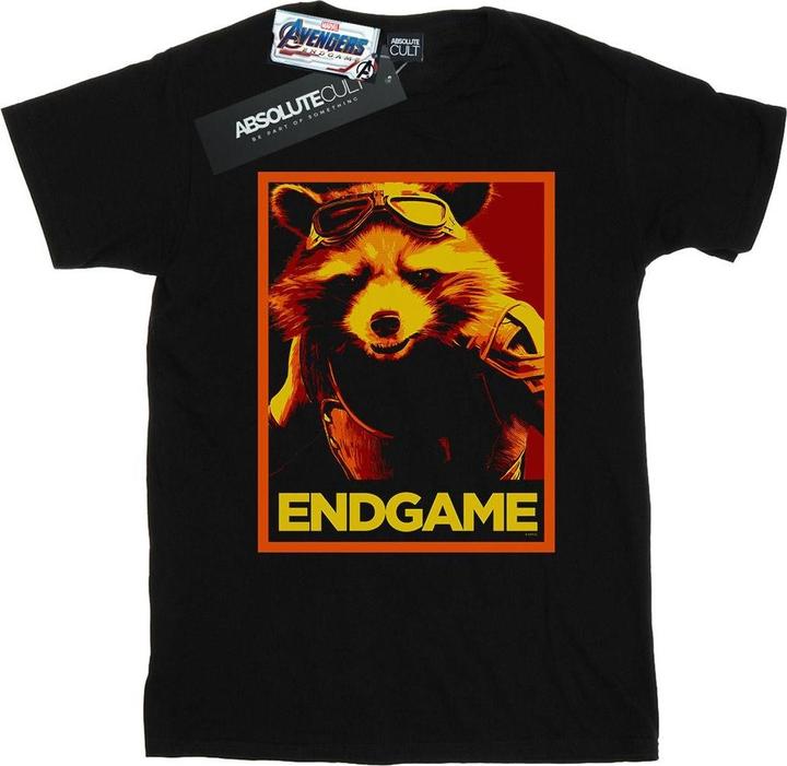 Actual product image Boys Avengers Endgame Rocket Poster T-Shirt (128)