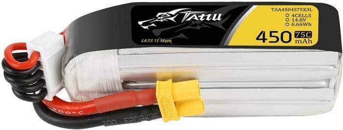 Actual product image Tattu RC Battery LiPo 450 mAh 14.8 V 75C Long (14.80 V, 450 mAh)