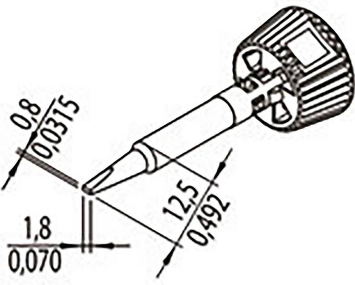 Actual product image 0142CDLF18L/SB Soldering tip Tip size 1.80 mm Contents 1 pc. (Soldering tip)