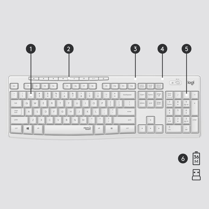 Actual product image Logitech MK295 Silent (US, Wireless)