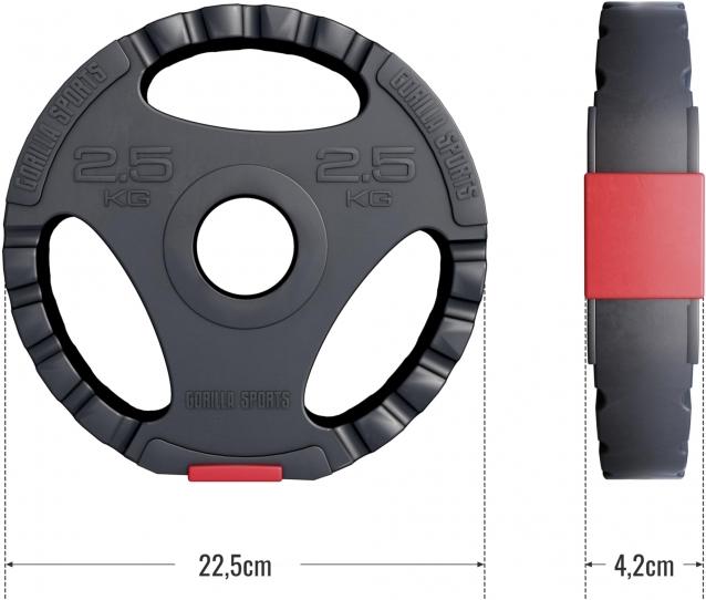 Image du produit Gorilla Sports Disque d'haltères Olympia 50/51mm (1 x 2,5 kg)