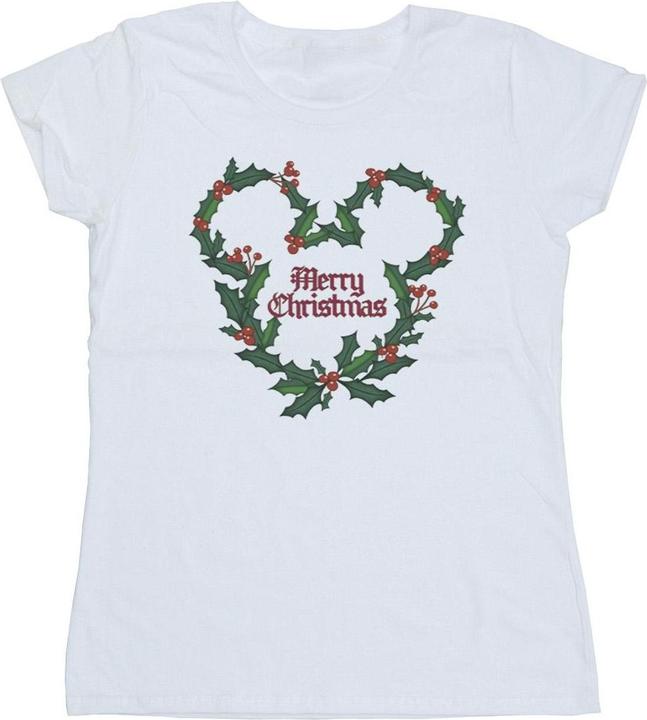 Disney Mickey Mouse Merry Christmas Holly TShirt