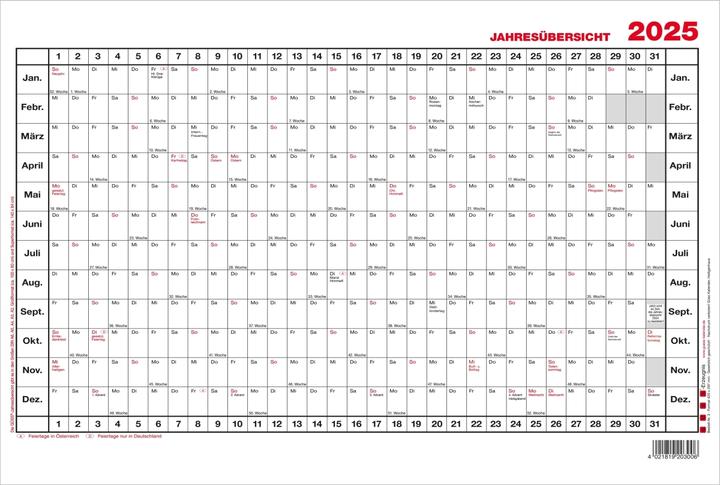 Nährwerte und Zutaten Güss Wandkalender A3 quer Versand. 1J 1S (A3)