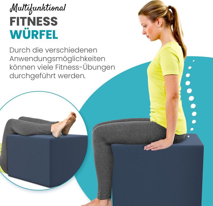 Produktbild Aktivshop Bandscheibenwürfel, Stufenlagerungswürfel zur Stufenlagerung, Stufenbett mit Bezug, Fitness Würfel
