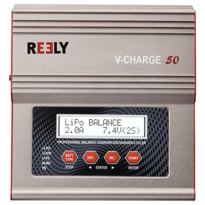 Productafbeelding Reely V-Charge 50 Modellbau-Multifunktionsladegerät 12 V, 230 V 7 A LiIon, LiFeP