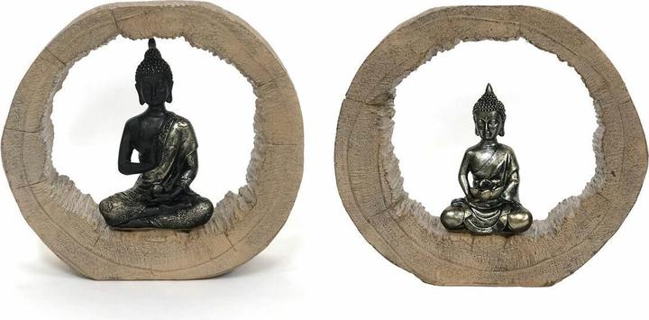 Immagine prodotto DKD Home Decor Deko-Figur Schwarz natürlich Buddha 20,5 x 6 x 18,5 cm (2 Stück)