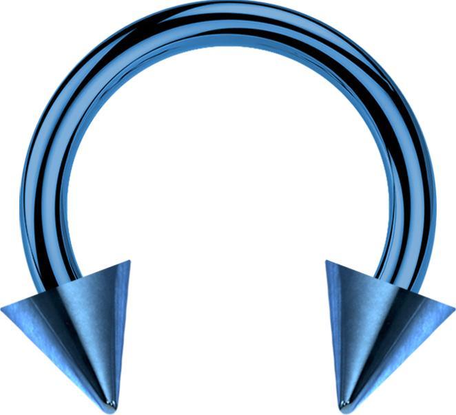 Actual product image Star Piercing Micro Circular Barbell dark blue with two cones (without brass, Titanium G23)