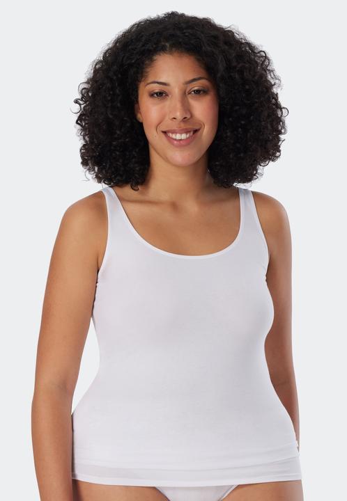 Actual product image Schiesser 2 Pack 95/5 Organic Cotton Strappy Top (34)