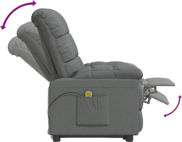 Produktbild VidaXL Massagesessel Fernsehsessel Relaxsessel Liegesessel Dunkelgrau Stoff