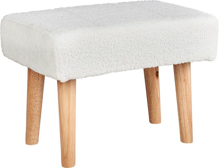 White bouclé fabric