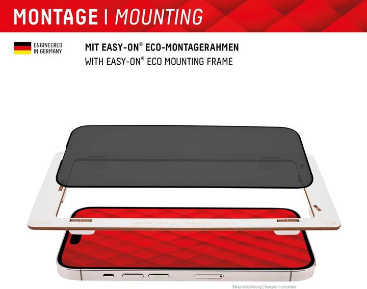 Actual product image Displex Real Glass, Privacy Full Cover Panzerglas (1 Piece, Apple iPhone 15 Pro, Apple iPhone 15)