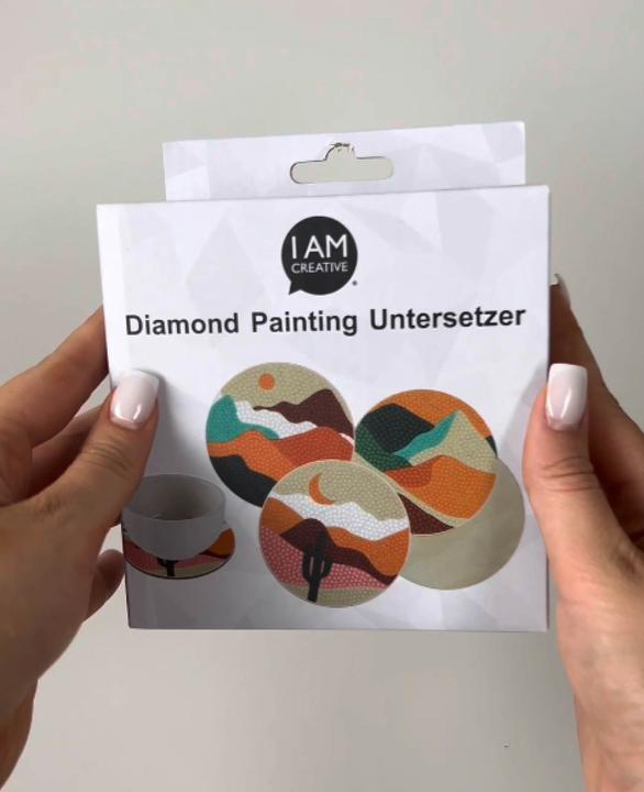 Actual product image I Am Creative Diamond Painting coaster, landscape