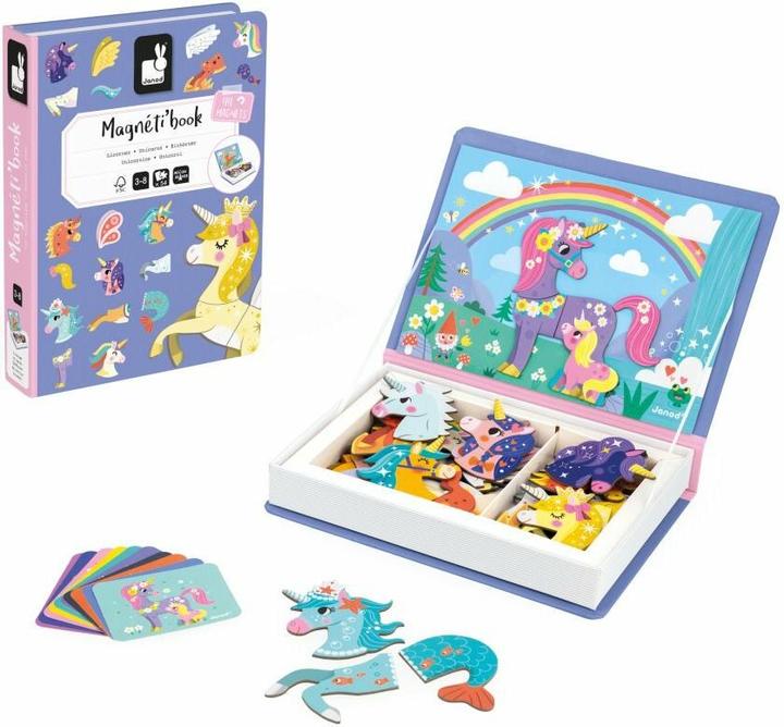 Produktbild Janod Magnetbuch Einhorn (Deutsch, Französisch, Italienisch, Englisch)