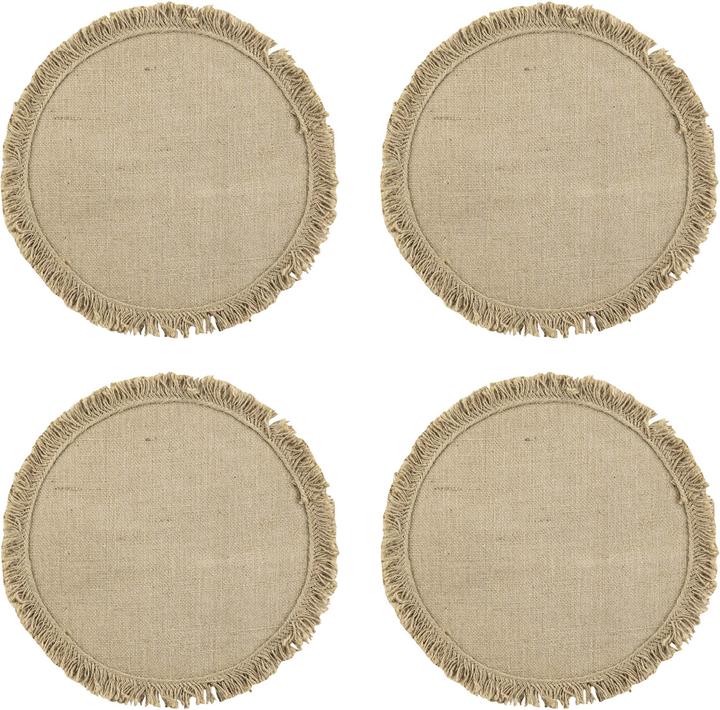 Image du produit Natura Punto Lot de 4 tapis de table à franges (4 x)