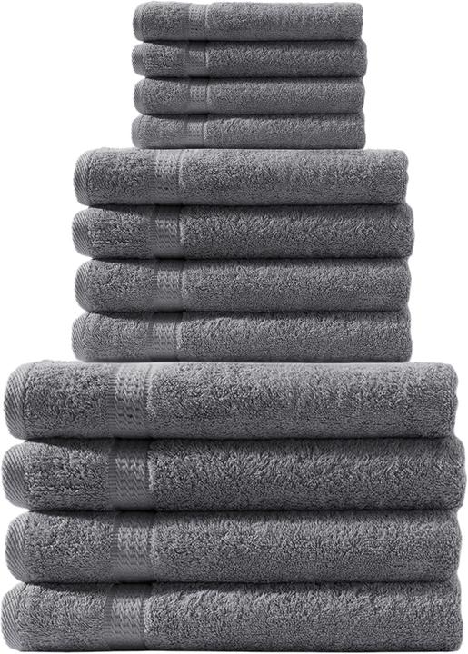 Image du produit Casativo Set de serviettes 12 pièces anthracite (50 x 30 cm, 150 x 100 cm, 100 x 50 cm)