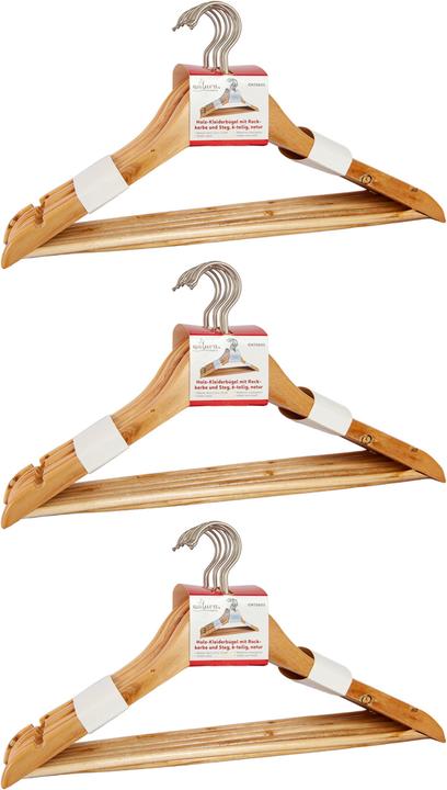 Produktbild Natura Punto 24er-Set Kleiderbügel mit Rockkerbe und Hosensteg (24 x)