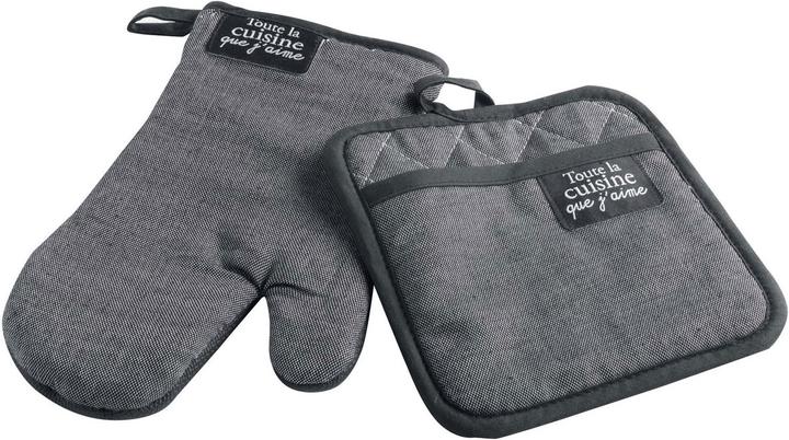 Casativo Set noble de gants de four et de maniques (5% Polyamide, 12 % Visqueux, 50% polyester, 33 % Coton)