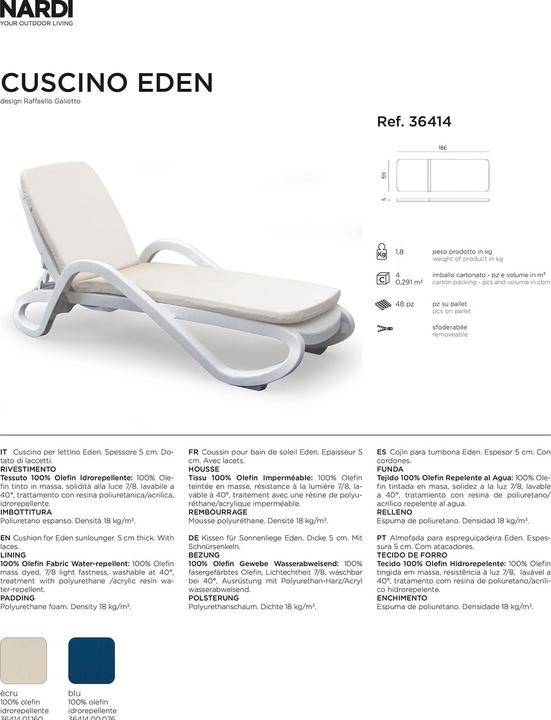 Image du produit Nardi Eden (59 x 186 cm)