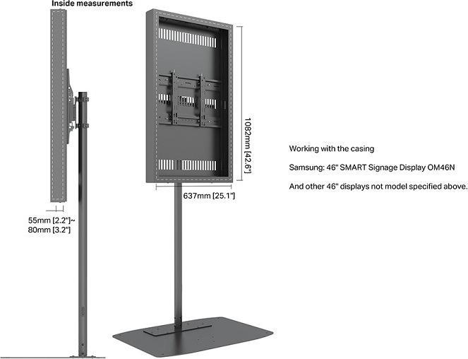 Immagine prodotto Multibrackets Stele ohne Monitor, Portrait, schwarz, 46"/9771