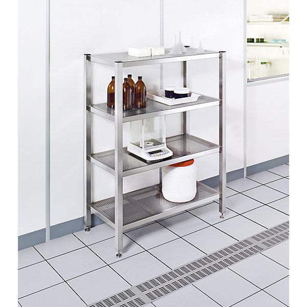 Actual product image kaiserkraft Cleanroom shelf unit, width 800 mm, HxD 1350 x 400 mm.