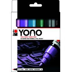Produktbild Marabu Acrylmarker Yono (Mehrfarbig, Violett, Grün, Blau, Grau, 3 mm, 6 x)