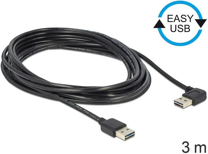 Image du produit Delock Câble Easy USB2.0, A-St.-A.St., coudé (3 m, USB 2.0)