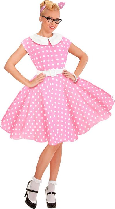 Produktbild Widmann 50er JAHRE ROCK'N'ROLL MODE ROSA (Kleid mit Petticoat, Gürtel, Haarband), M (M)