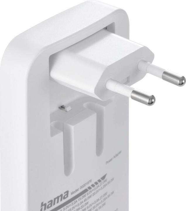 Actual product image Hama Quick charger, 2x USB-C, 1x USB-A, flat mini charger, PD, 65 W, WS (65 W)