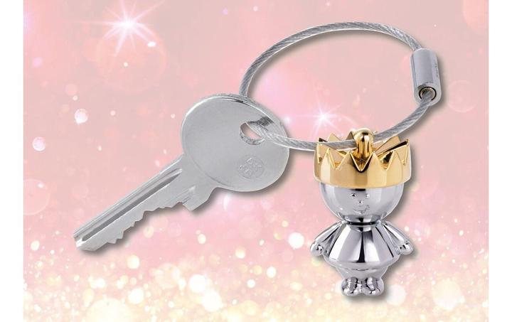Immagine prodotto Troika Portachiavi LITTLE KING con corona dorata, grigio/oro lucido