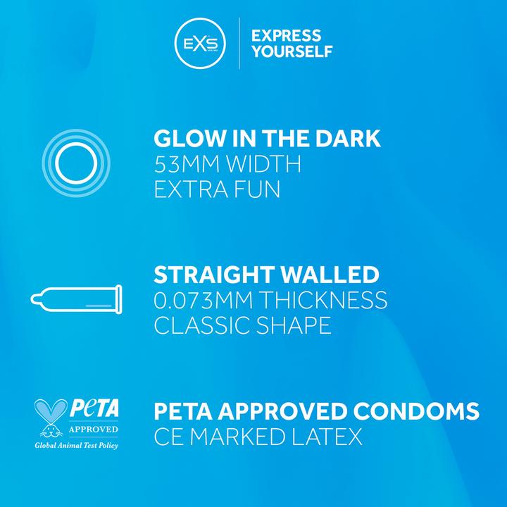 Image du produit EXS Glow in the Dark Condoms (100 pcs)