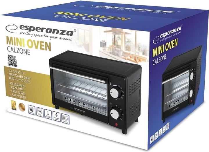 Immagine prodotto Esperanza EKO004 Forno Grill 10 l 900 W Nero Grill (Spina UE)