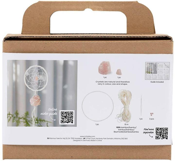 Produktbild Creativ Company Mini Craft Kit - Macramé - Dreamcatcher w/ Rose Quartz Crystal (977728)