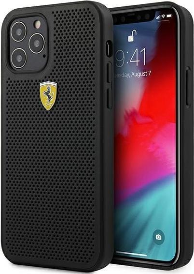 Actual product image Ferrari FESPEHCP12LBK iPhone 12 Pro Max 6.7" czarny/black hardcase On Track Perforated (Apple iPhone 12 Pro Max)