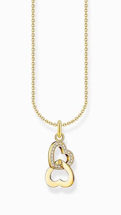 Produktbild Thomas Sabo Kette mit Anhänger verschlungene Herzen vergoldet (Zirkonia, 38 - 45 cm)