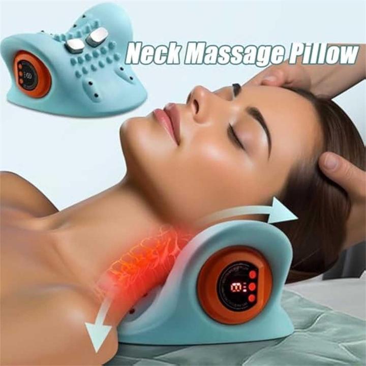 Image du produit PhoneLook Oreiller support de nuque masseur acupression portable rechargeable pour cou et épaules clair