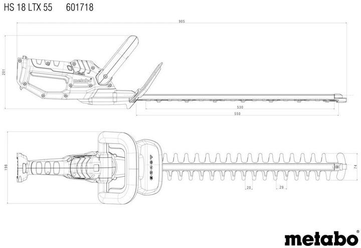 Actual product image Metabo HS 18 LTX 55V (Cordless hedgecutters)