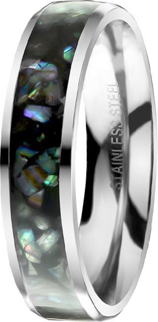 Image du produit Star Piercing Bague argent centre bande d'ormeaux (sans laiton, Organique, Acier chirurgical 316L)