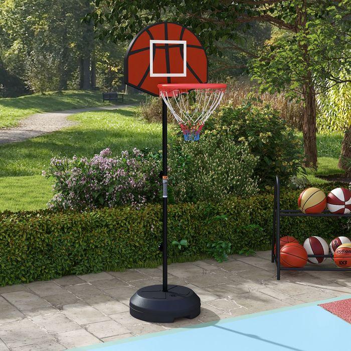 Image du produit Swisshandel24 Panier de basket-ball, support réglable en hauteur, cible de fléchettes magnétique 129-179cm