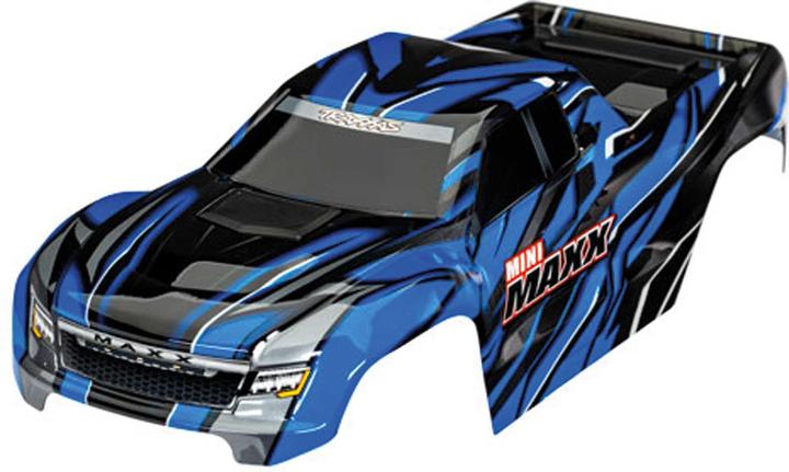 Produktbild Traxxas Karosserie blau mit Aufkleber & Clipless: Mini-Maxx