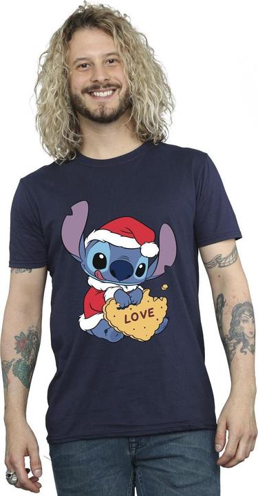 Produktbild Disney Lilo And Stitch Christmas Love Biscuit TShirt (M)
