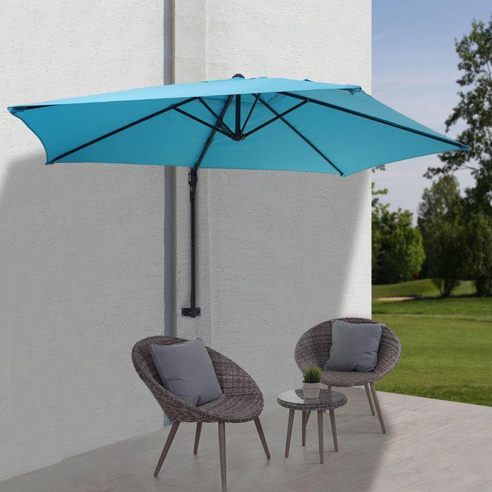 Immagine prodotto Mendler Ombrellone da parete, ombrellone da balcone a sbalzo, 3m inclinabile, poliestere alluminio/acciaio (3 m)