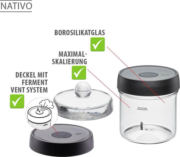 Produktbild GEFU Fermentierglas NATIVO (1 Stk., 0.50 l)