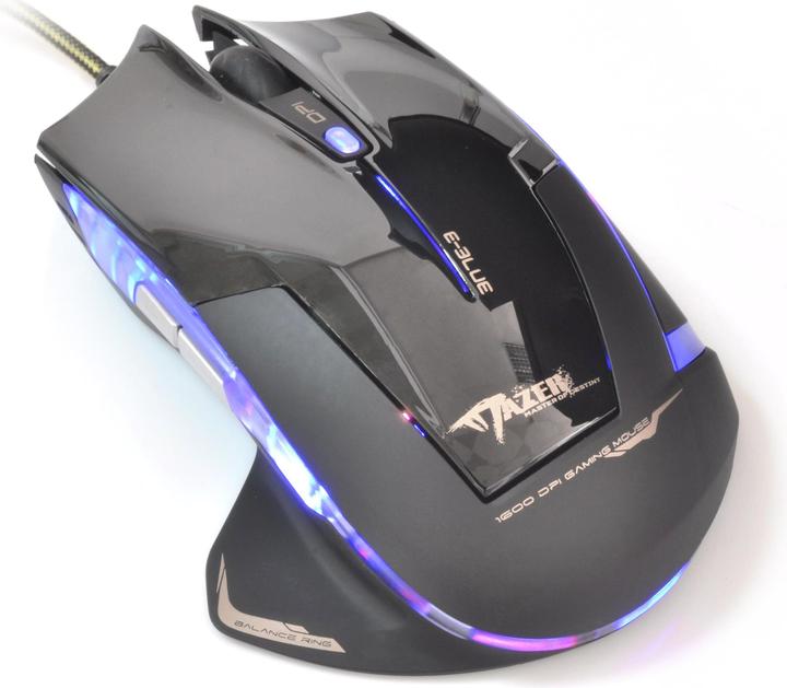 Actual product image Blue Mazer R Mouse (EMS124BK) (Cable)
