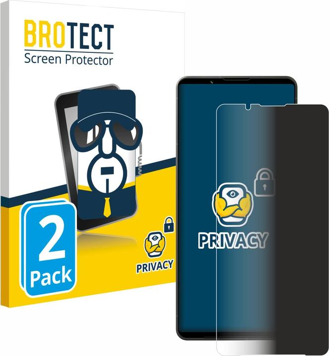 Productafbeelding BROTECT Anti-spionnetje privacyfolie Beschermfolie tegen blauw licht (2 Stuk, Sony Xperia 1 VI)