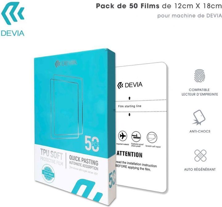Actual product image Devia Intelligent TPU Soft Protective Film (50 x)