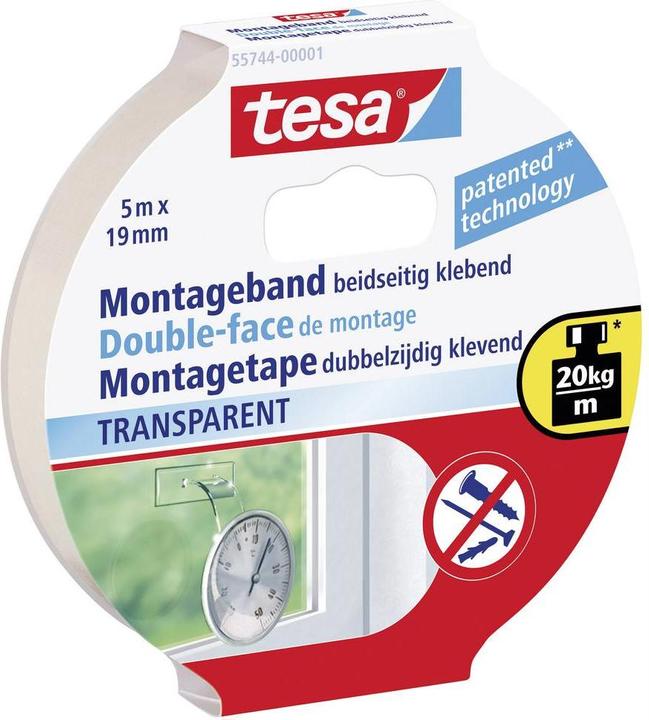 Actual product image tesa Powerbond mounting tape transparent (19 mm)