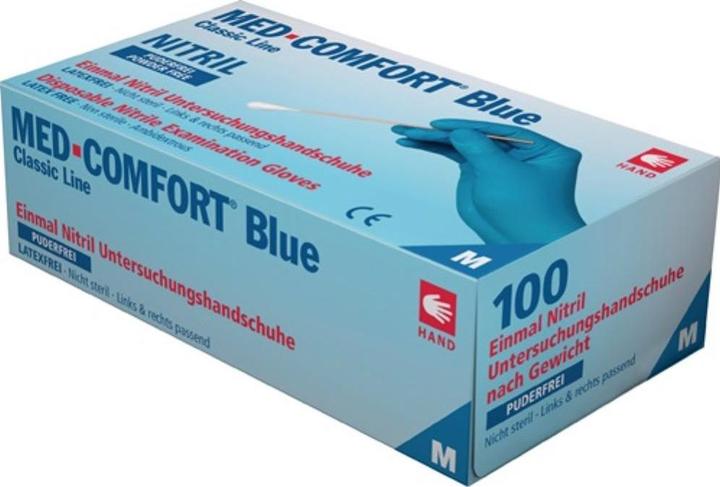 Actual product image Ampri Disposable glove Med Comfort Blue size XL blue nitrile EN 374, EN 455 PPE category III (XL)